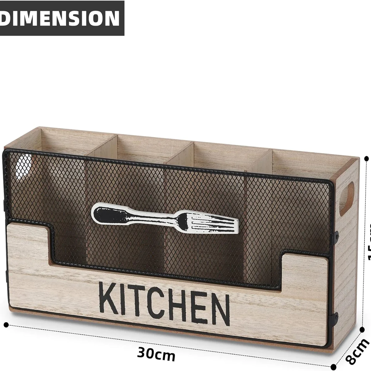 Porte-couverts en bois 4 compartiments Vendos85