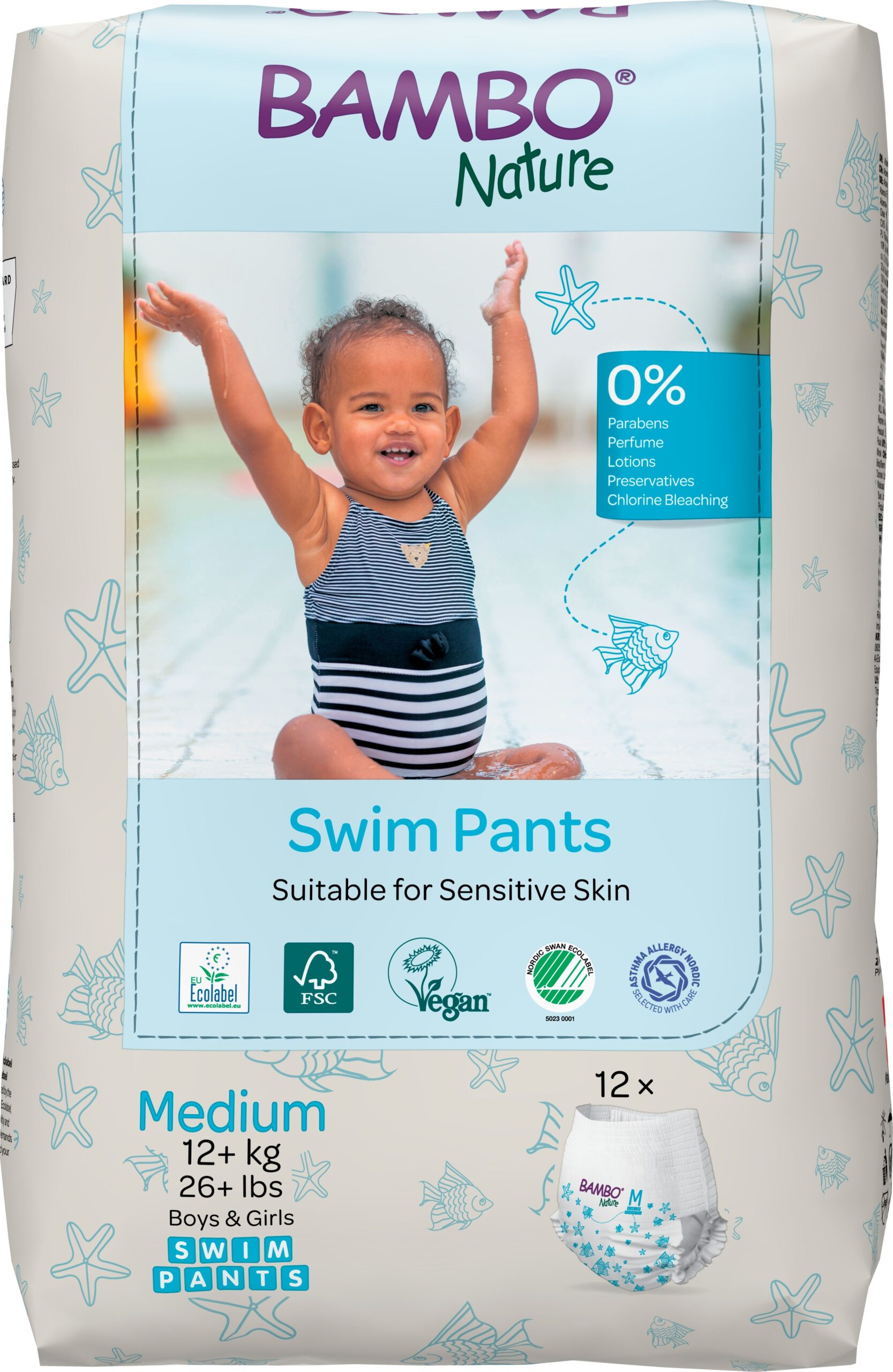 Bambo Nature Zwembroekjes M 12+Kg (12 stuks)