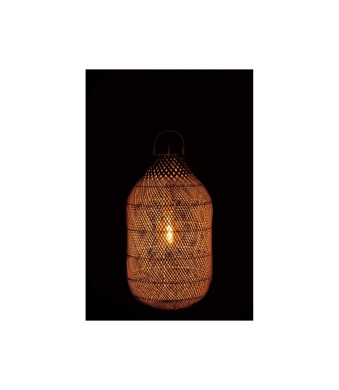 Paris Prix - Abat-jour Cylindrique Déco rotin 75cm Blanc