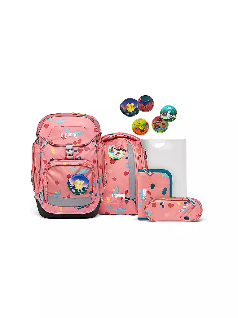 ERGOBAG Schultaschen Set 6tlg PACK - ZitronenfaltBär  koralle