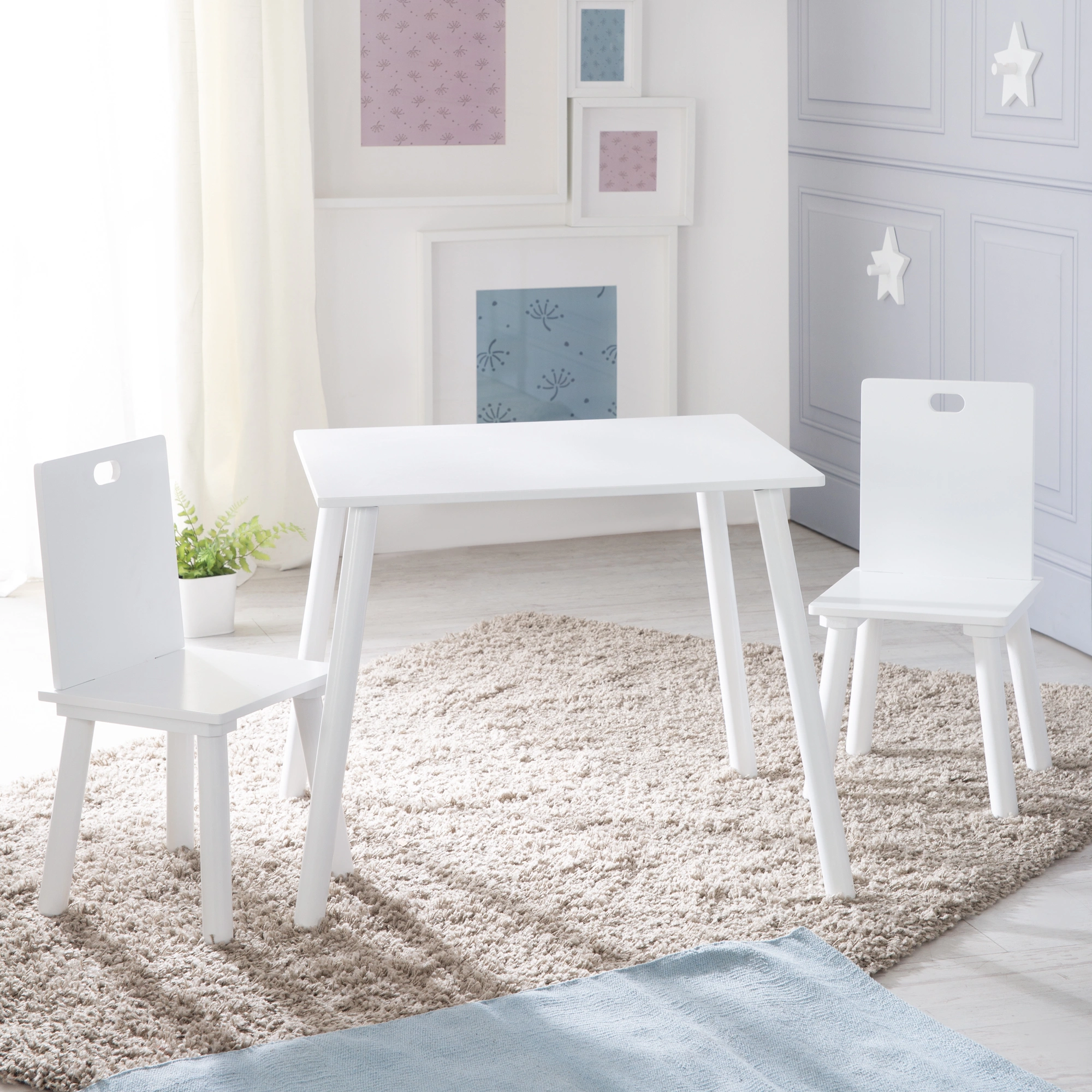 Kindersitzgruppe Holz weiß