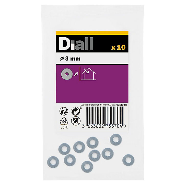 Rondelles plates larges en acier au carbone ø 3mm - 10 pièces