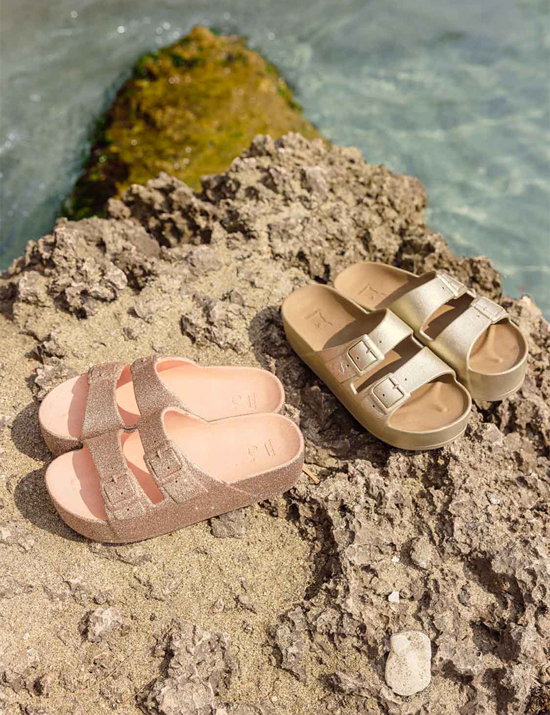 CACATOES SANDALES COMPENSÉES FEMME CAIPIRINHA GLITTER NUDE