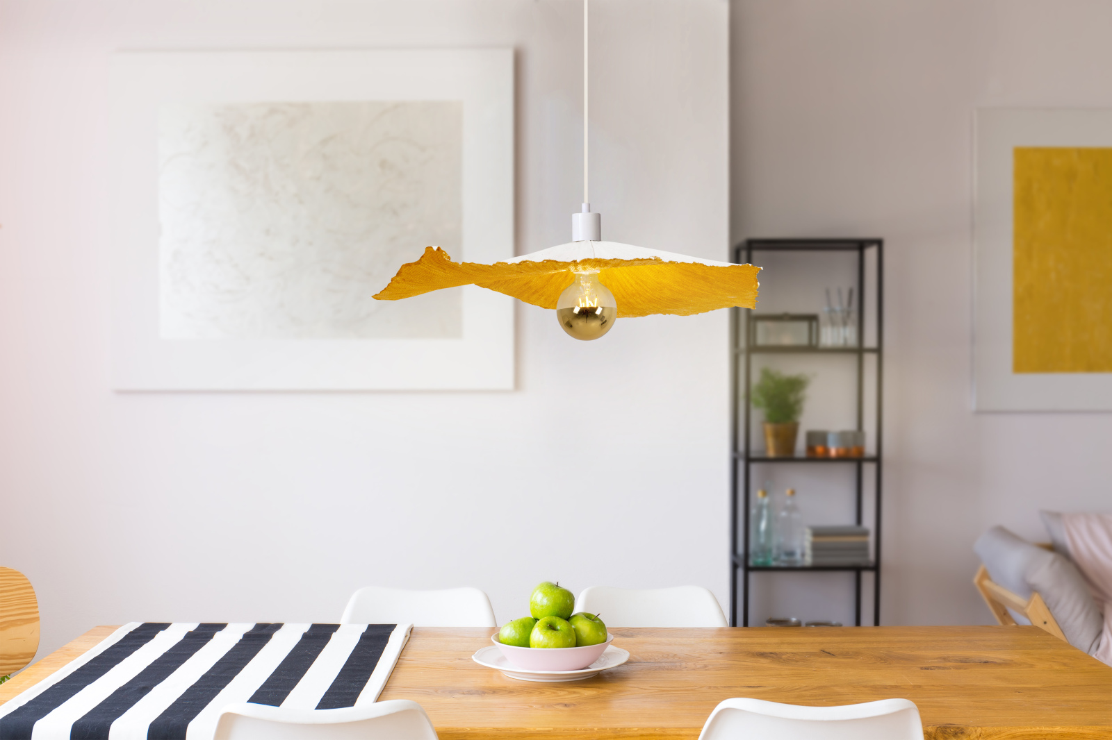 Pendelleuchte - weiß-goldfarben - Ø 56 cm