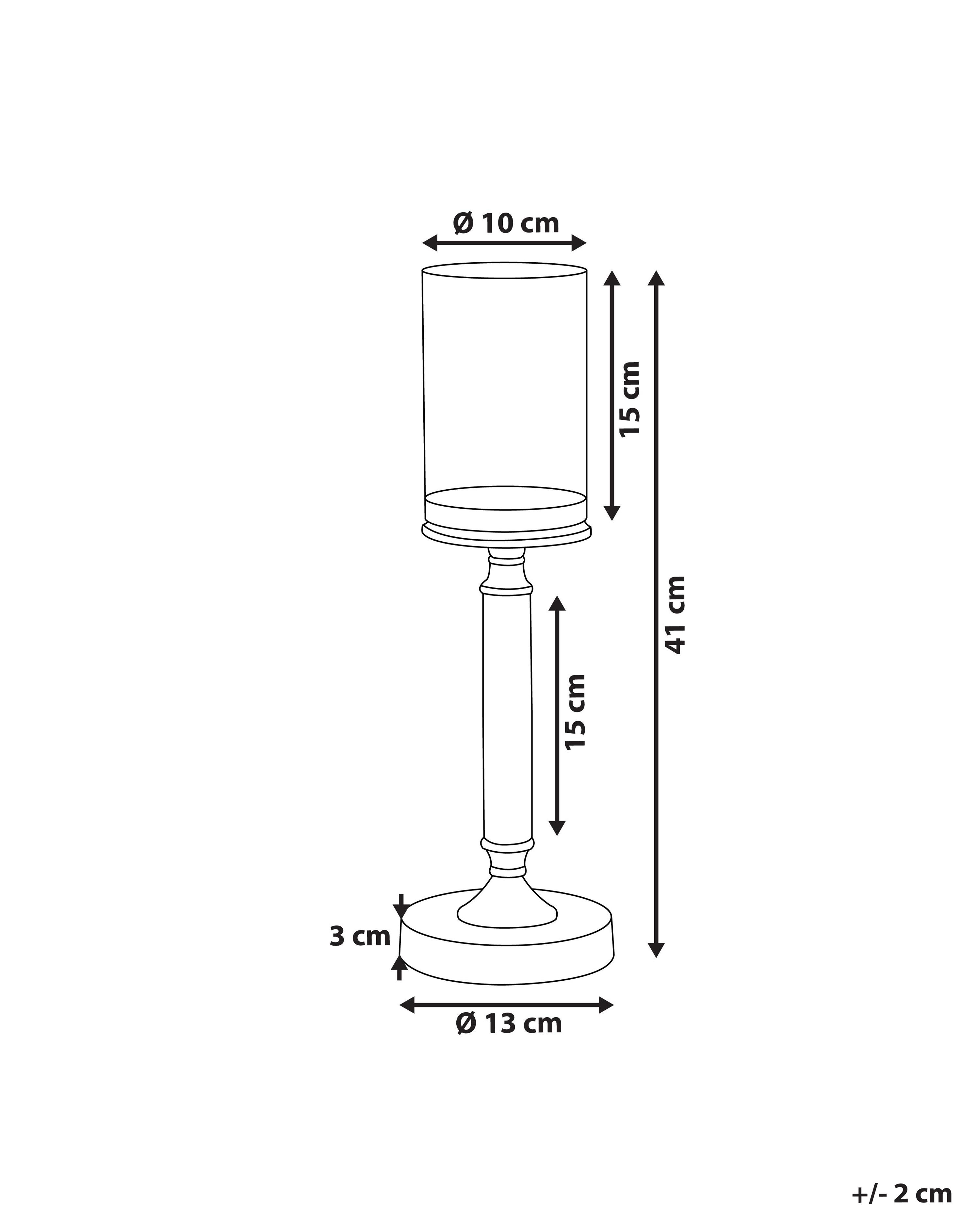 Kaarshouder ABBEVILLE Glas 41 cm Zilver