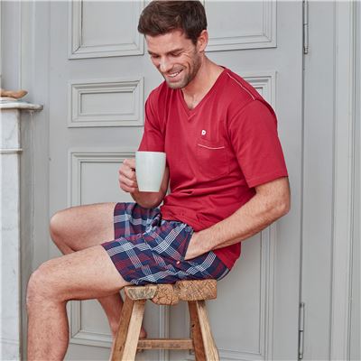 Pyjama short pour homme à carreaux écossais - DODO HOMEWEAR
