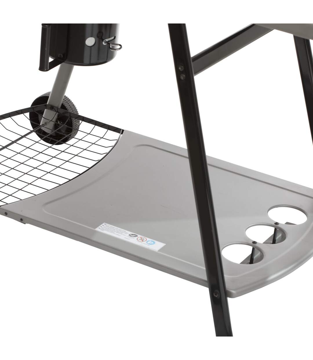 Barbecue à charbon avec tablette Pyla - Diam. 55 cm - Noir