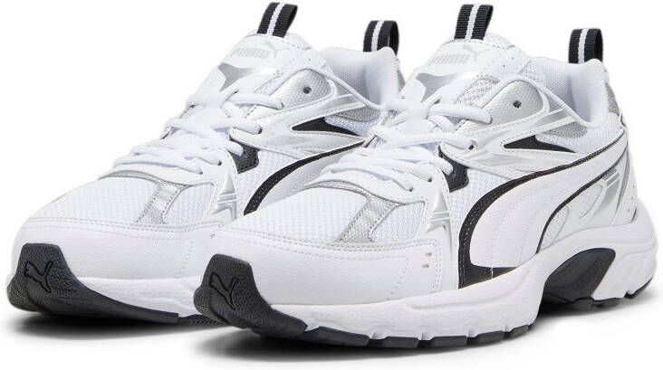 Puma Tech Sneaker met Zwarte en Zilveren Accenten White