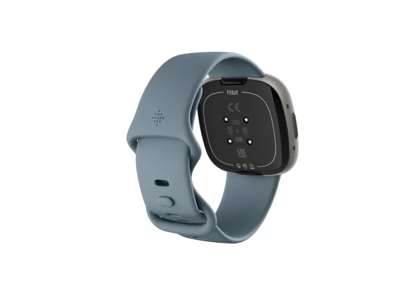 Fitbit Versa 4 - 40 mm - platin - smart ur med bånd - vandfaldsblå - båndstørrelse: S/L - NFC, Bluetooth