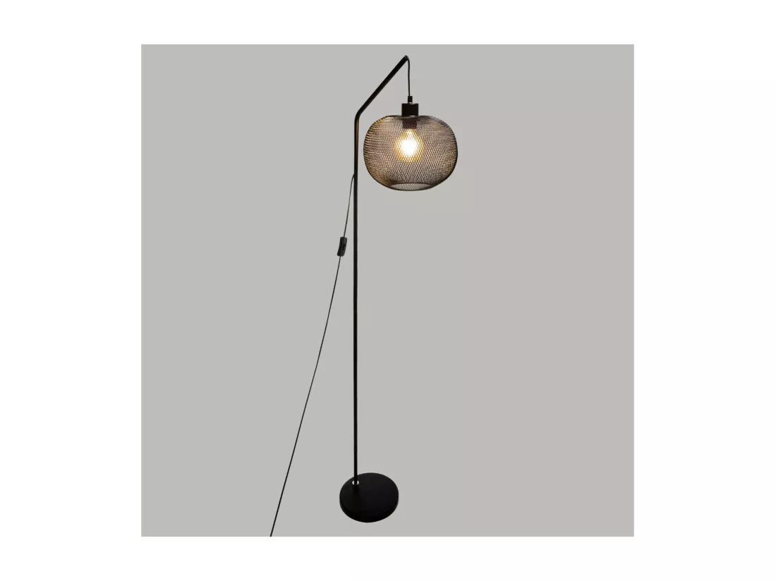Lampadaire Arc en métal Noir H 157.5 cm