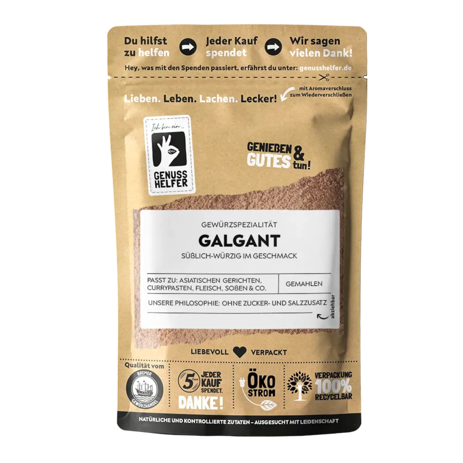 Galgant, gemahlen