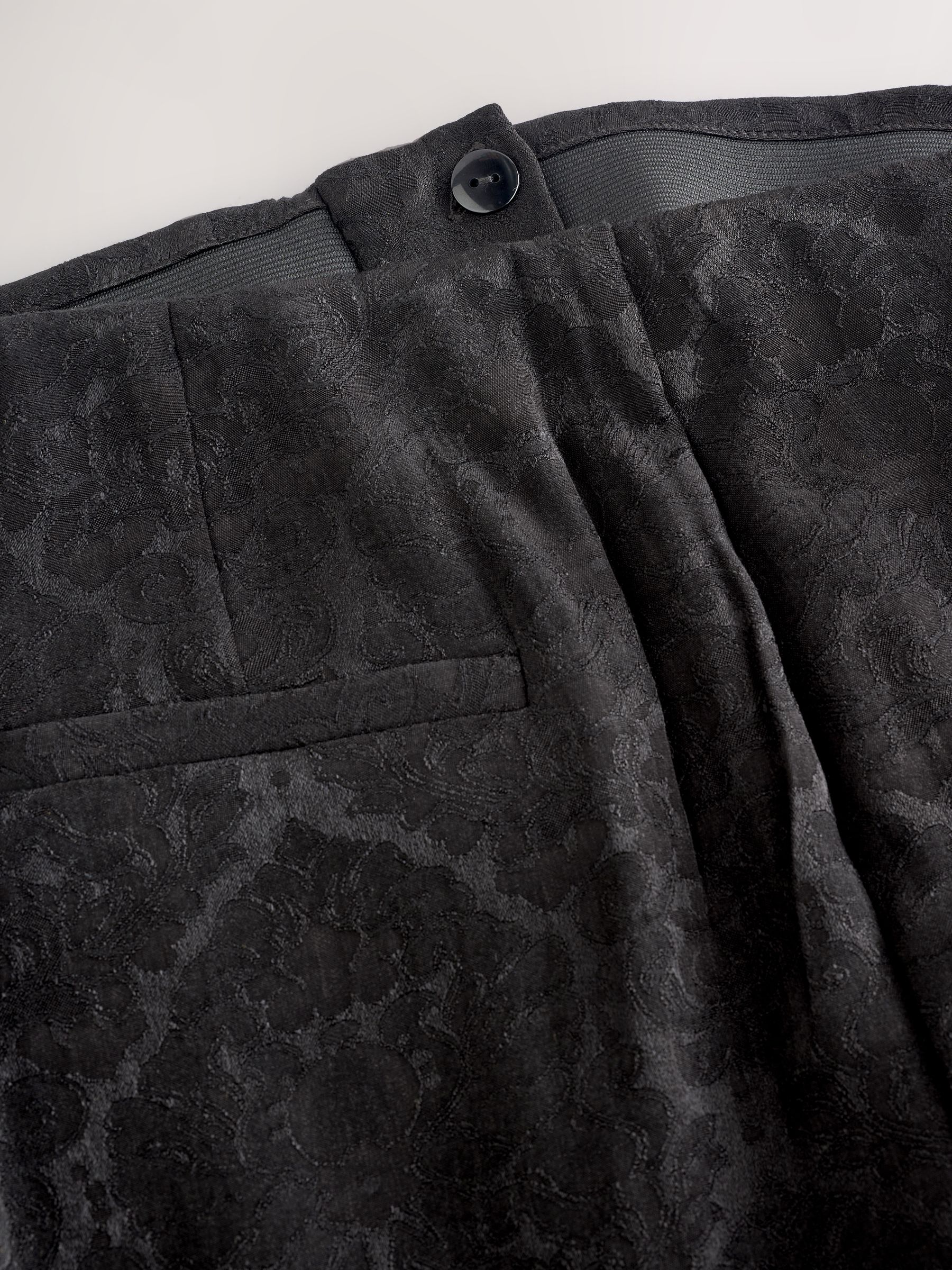 Zwart - Jacquard Straight Leg Occasion Trousers