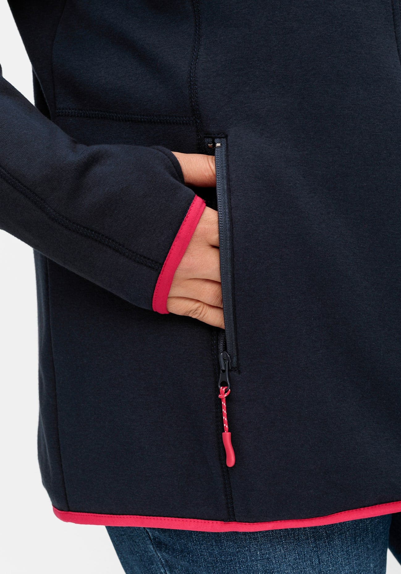 Sheego Fleecejacke mit Kapuze