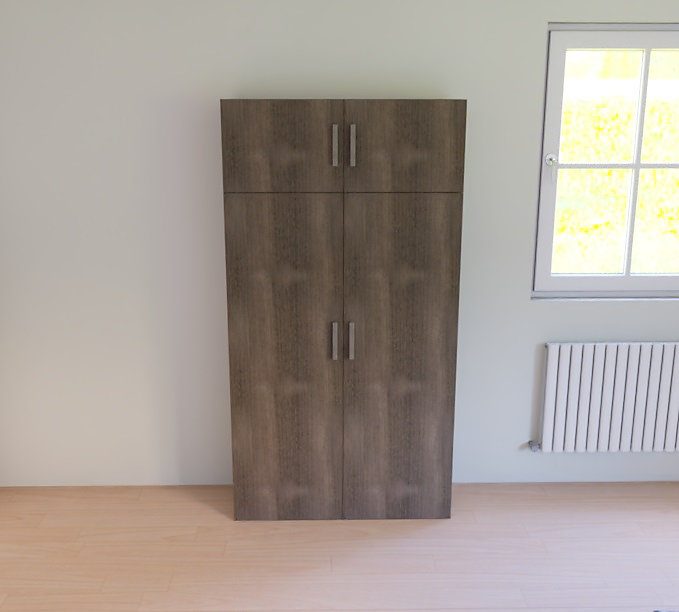 Armoire penderie portes battantes effet chêne grisé GoodHome Atomia H. 187,5 x L. 50 x P. 37 cm