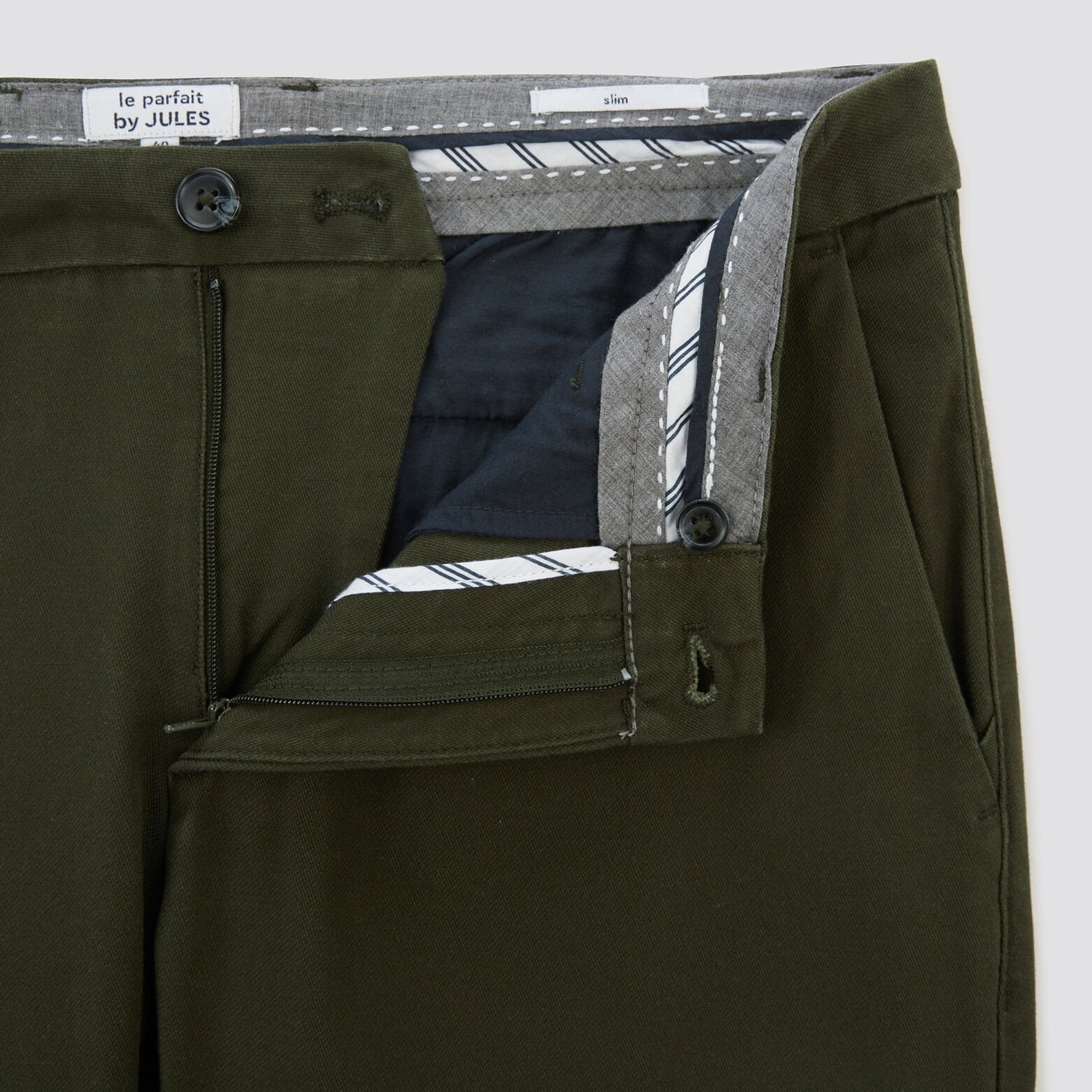 Pantalon chino slim urbain 'le parfait by JULES' Vert kaki
