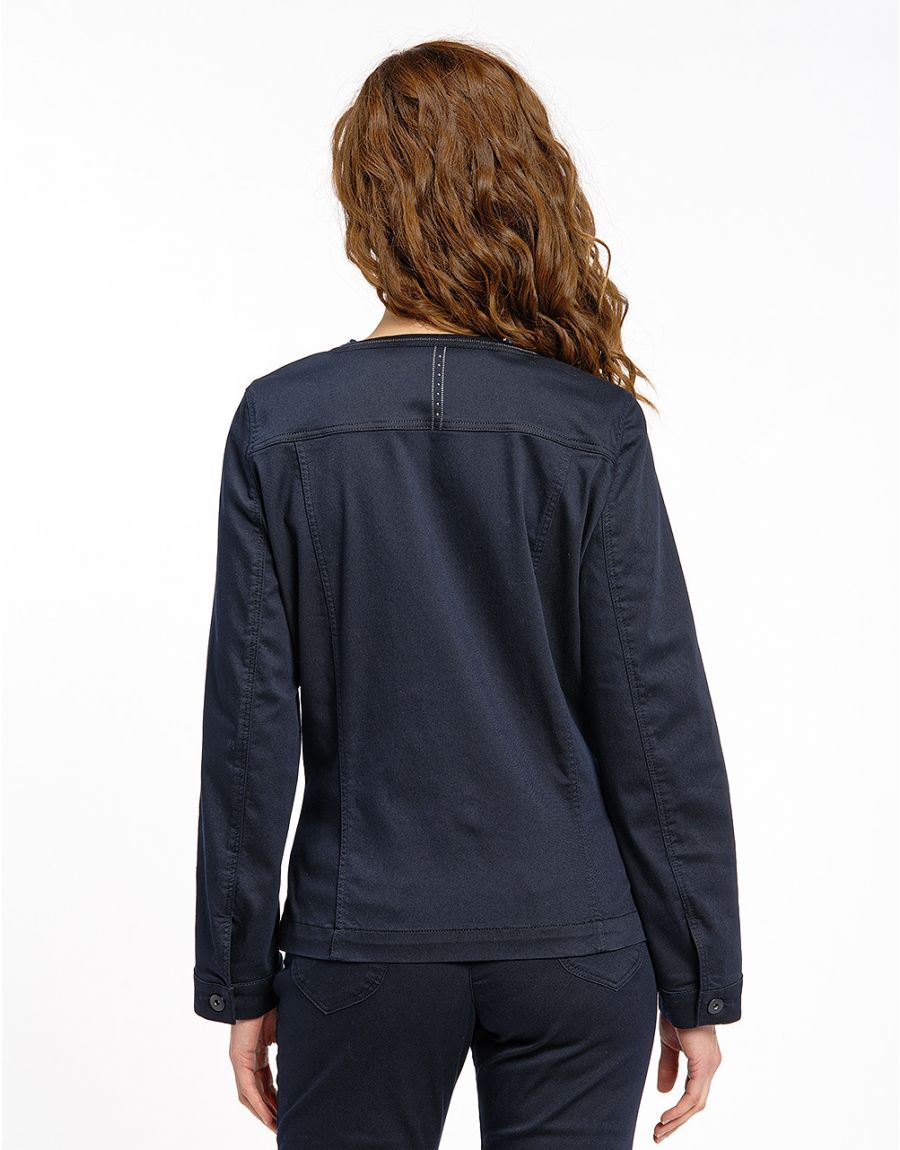 Veste jean denim sans col
