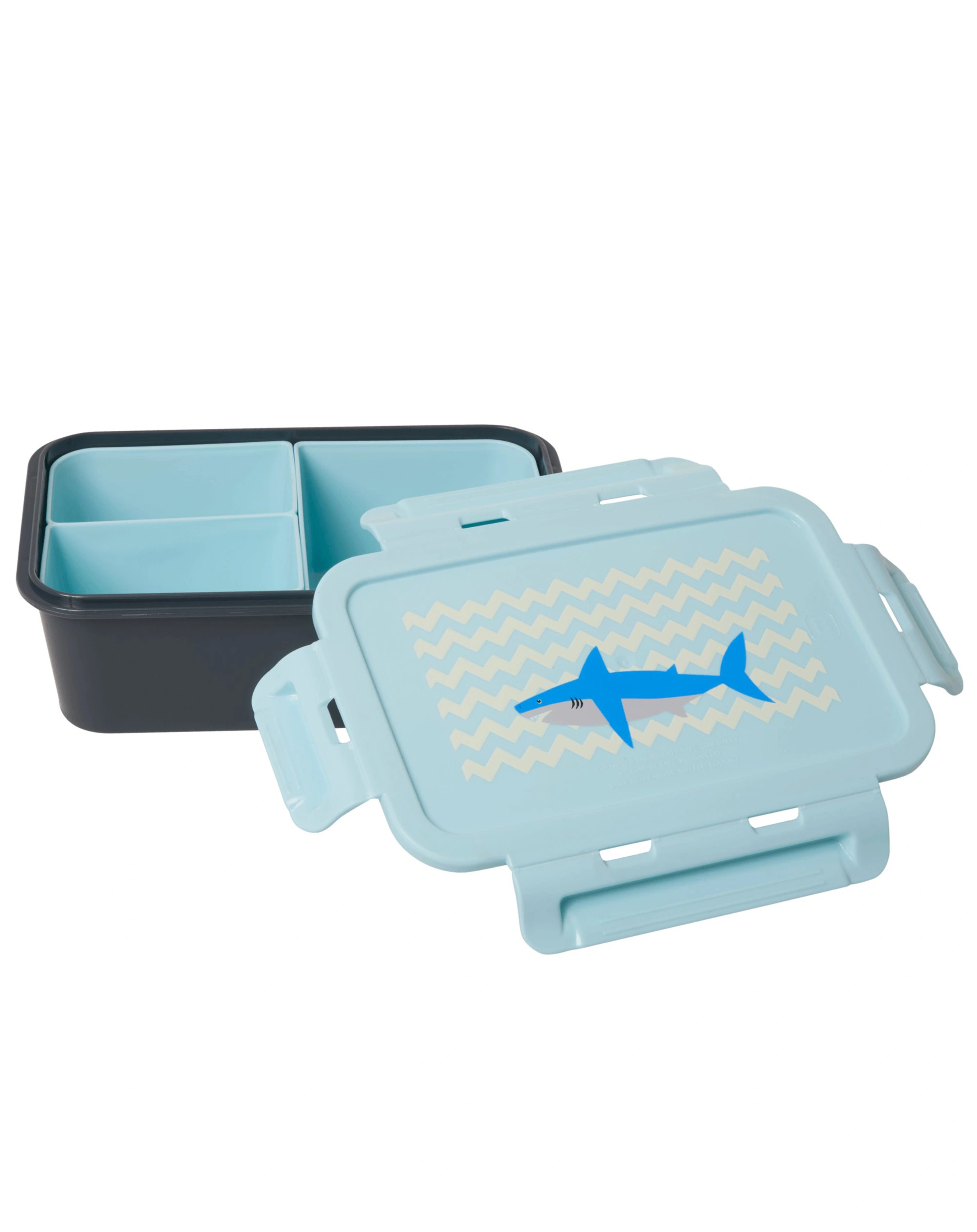 Lunchbox SHARK mit 3 Fächern in blau