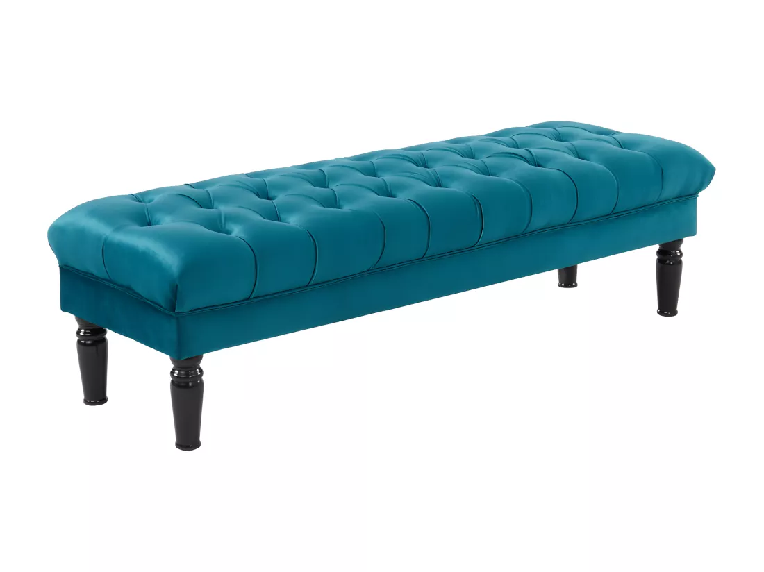 Banc RINALDO - Velours bleu canard