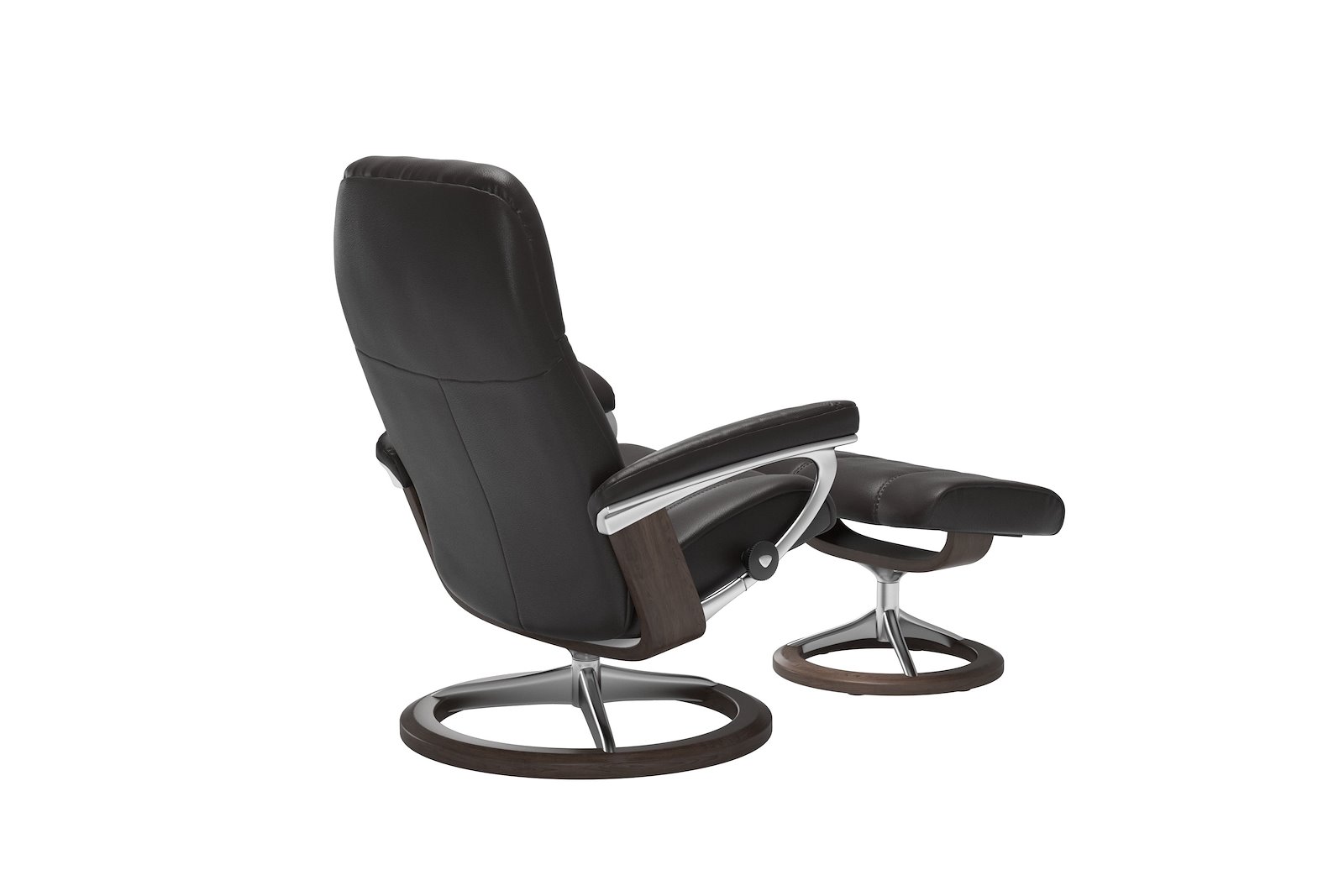 Consul lenestol m/krakk Hud Noblesse Dark Brown -  Signature Chrome  - Wengebeiset
