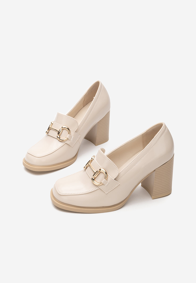 Mocassins à talon beige Efora