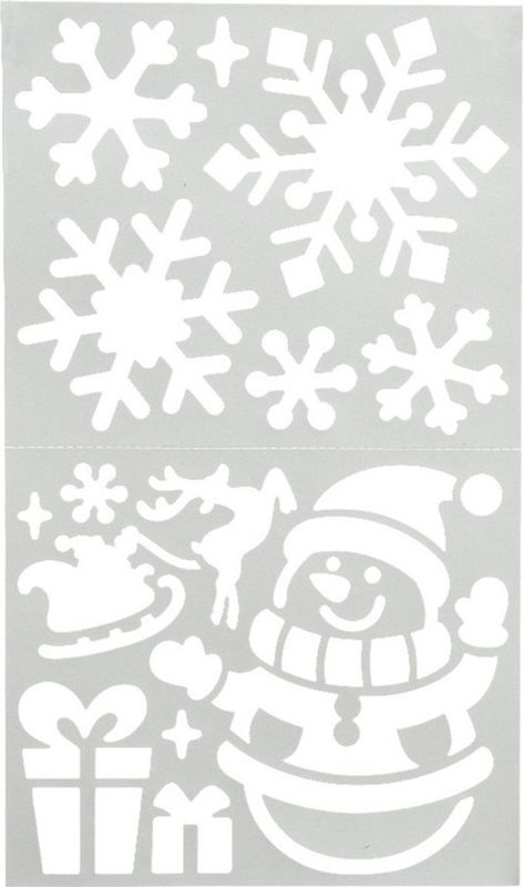 Decoris kerst/winter raamsjabloon - sneeuwpop - 47,5 x 24,5 cm