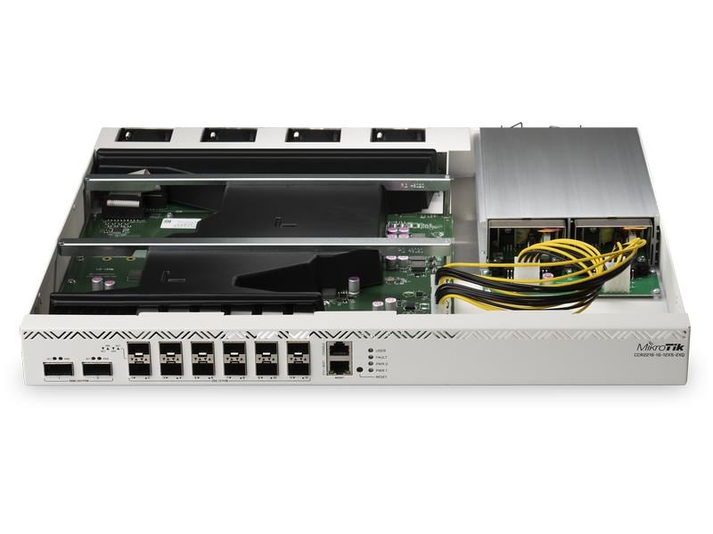 MikroTik Router CCR2216-1G-12XS-2XQ Entfesseln Sie die Leistung von 100-Gigabit-Netzwerken mit L3-Hardware-Offloading!
