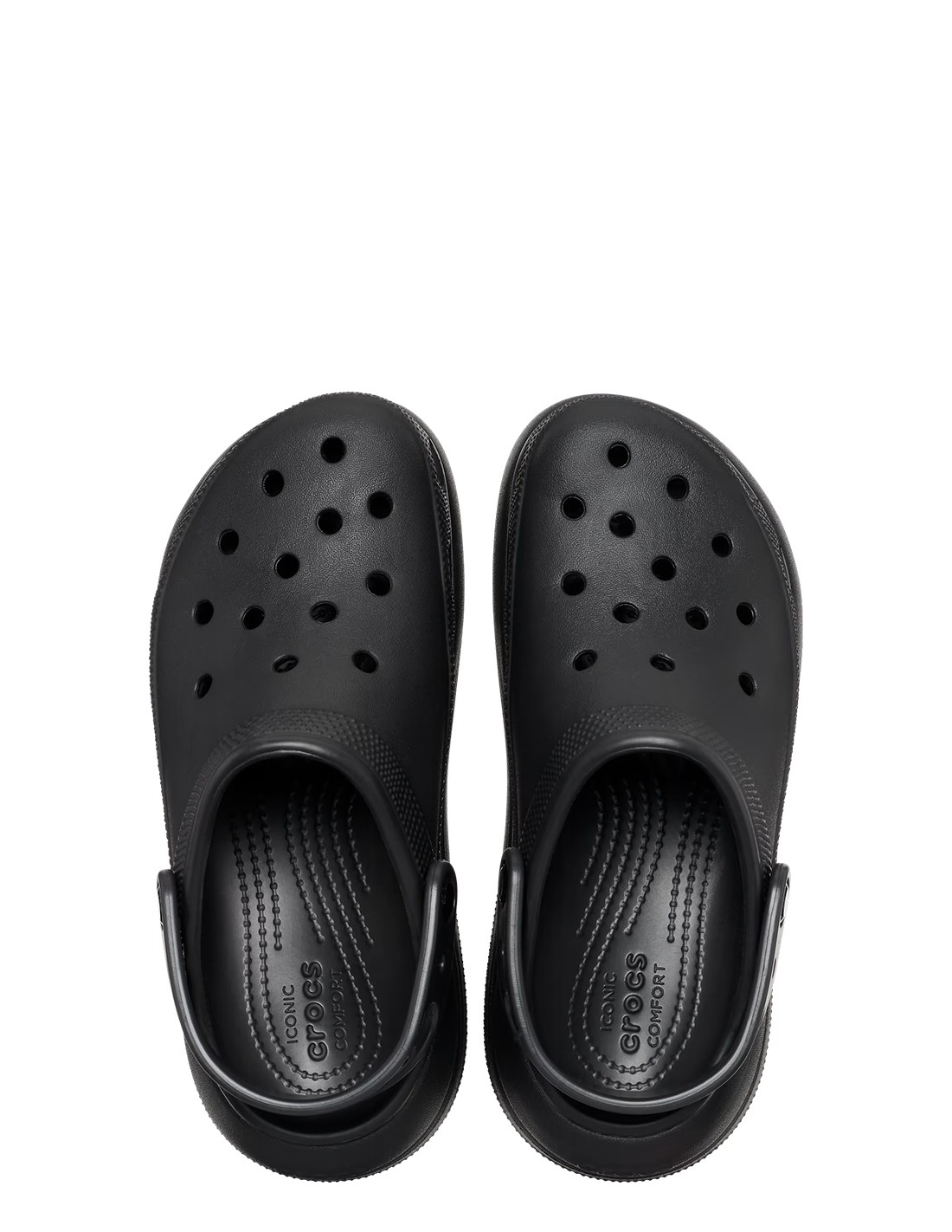 crocs sabots compensées femme classic crush clog noir