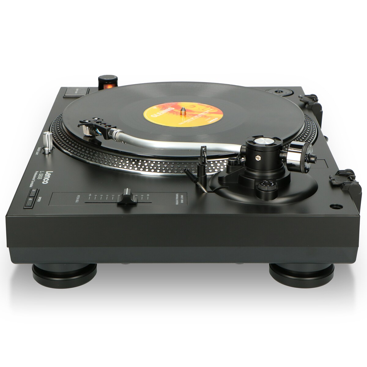 LENCO L-3808 Plattenspieler mit Direktantrieb & USB, schwarz