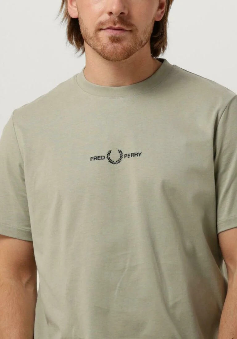 FRED PERRY groene fred perry t-shirt embroidered t-shirt
