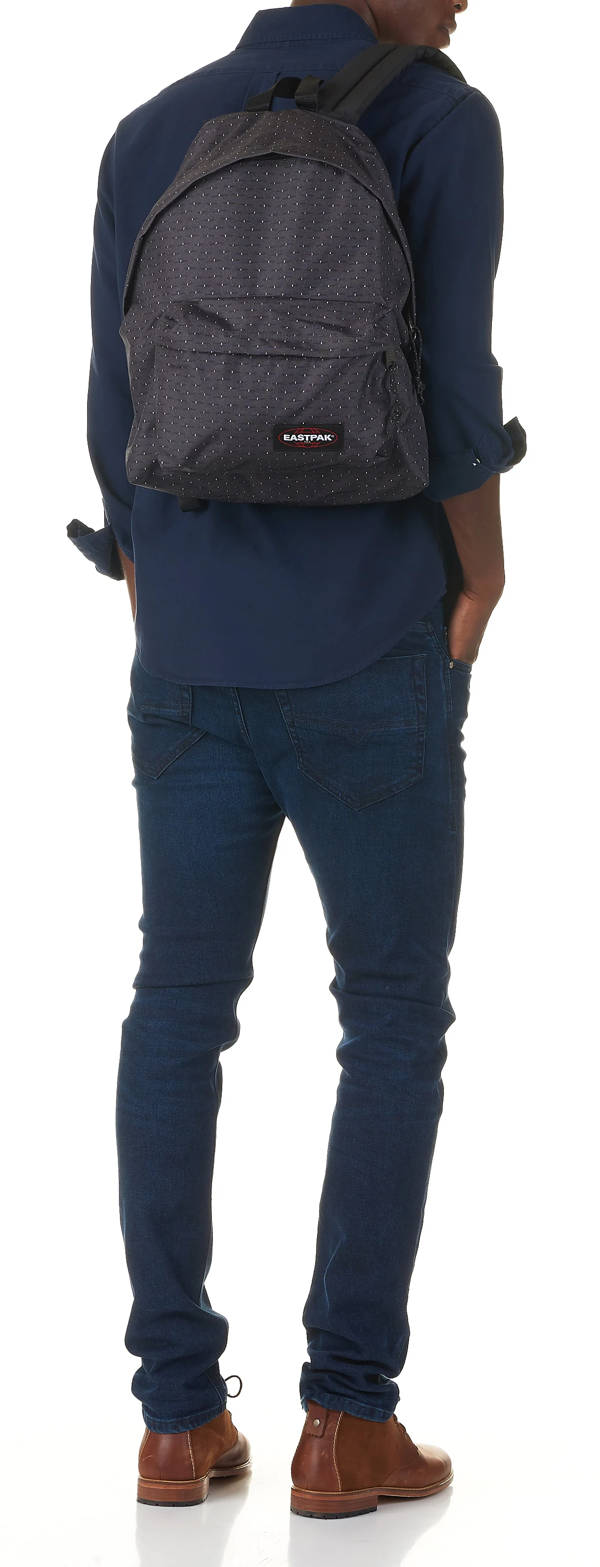Chemise col américain slim-fit en coton | Bleu