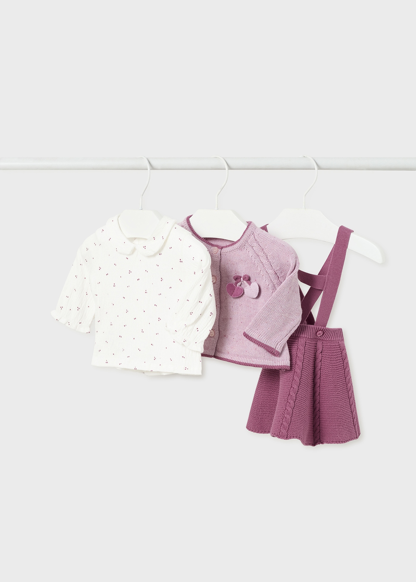Conjunto de malha de algodão Better Cotton de 3 peças para recém-nascido