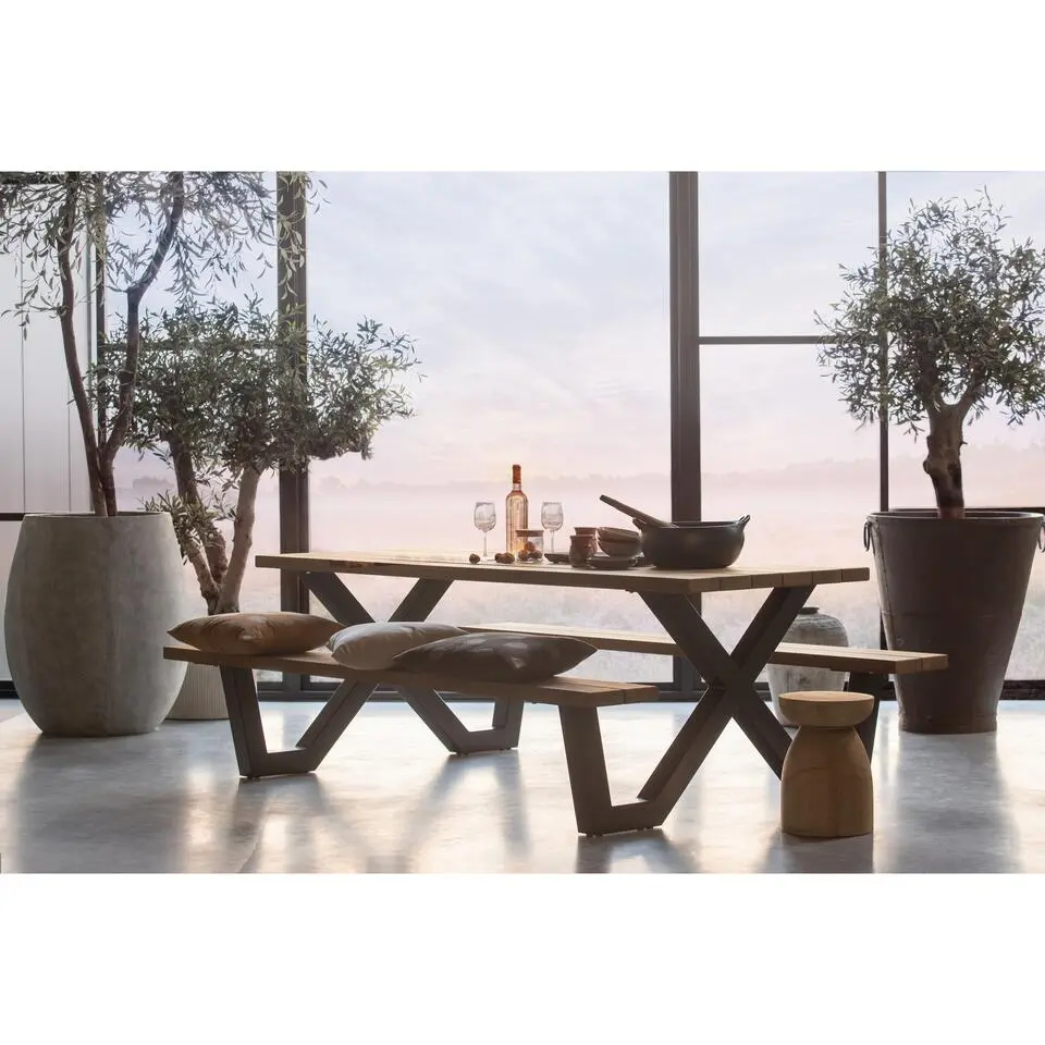 WOOOD X-Poot Picknick Buiten Tablo - Metaal - Zwart - 70x142x13