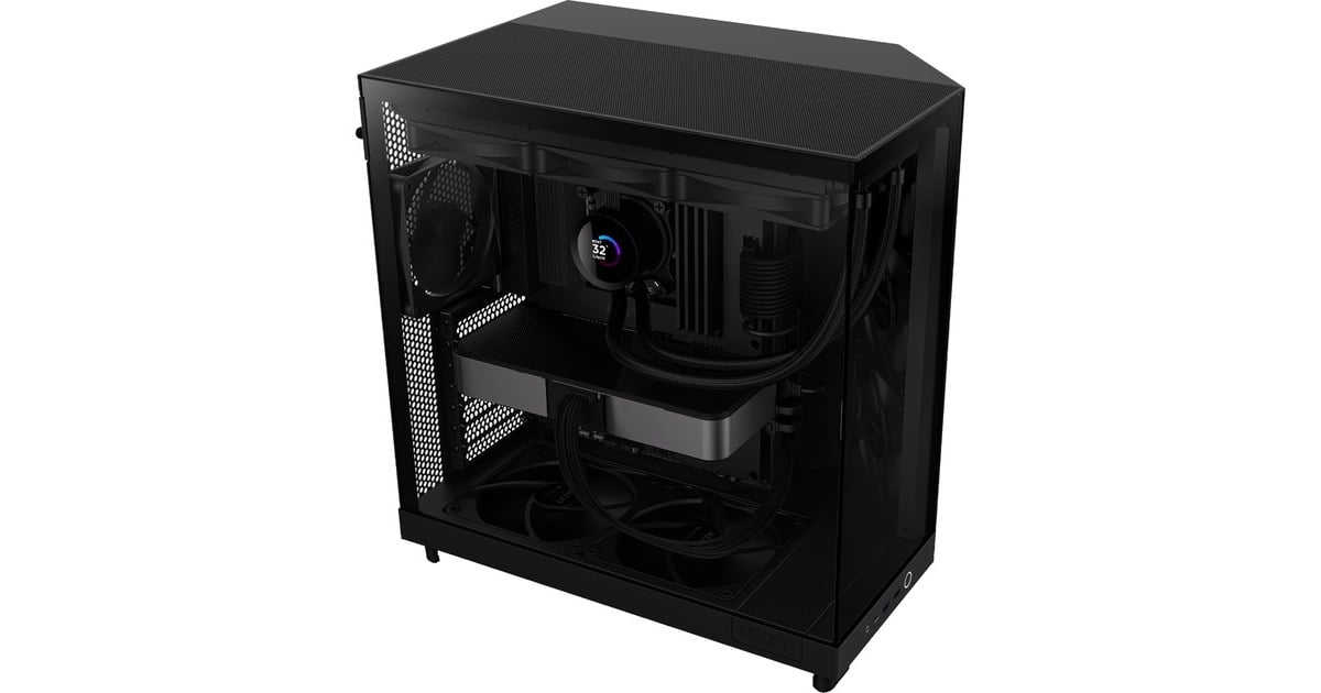 NZXTH6 Flow midi tower behuizing  (Zwart | 2x USB-A | 1x USB-C | Tempered Glass)