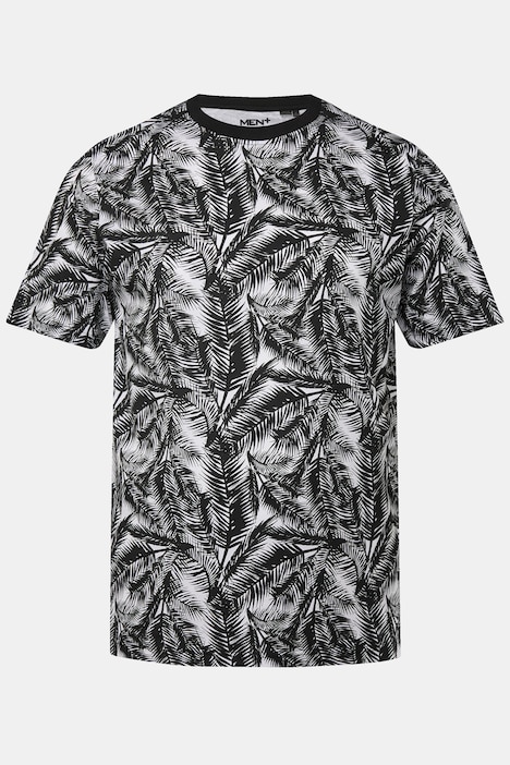 Men+ T-Shirt, Halbarm, Blätter-Druck, bis 84/86