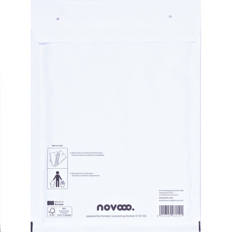 novooo Luftpolstertaschen Professional, 200 x 275 mm, weiss, 100 Stück