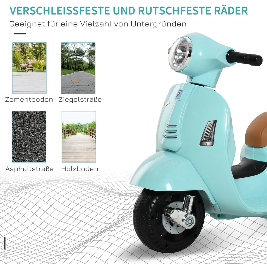 HOMCOM Elektrisches Kindermofa im Vespa Stil grün
