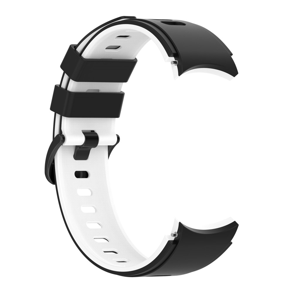 Samsung Galaxy Watch 4 (44mm) Soft Silikon Armband Dual Color (Gelenkumfang: 180-220mm) - Schwarz / Weiss