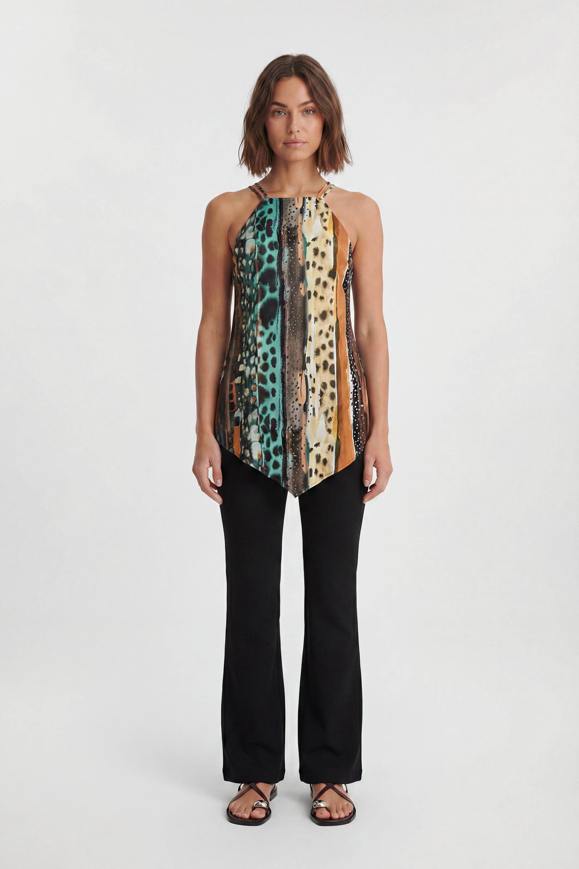KarenMillen Haut En Satin De Viscose À Imprimé Animalier Multicolore
