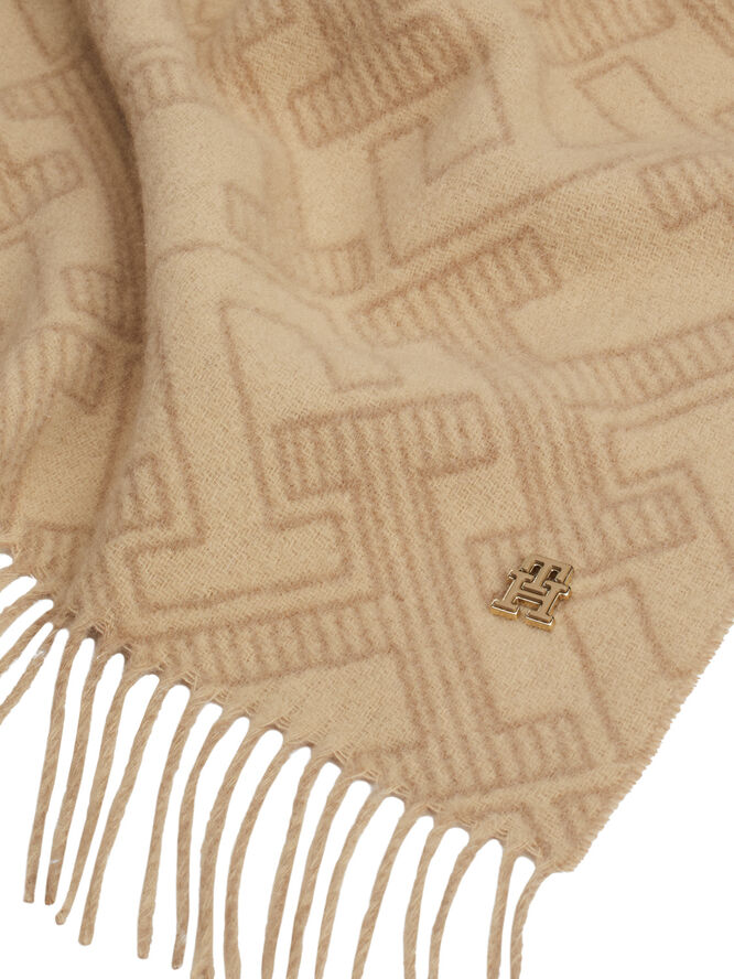 Tommy Hilfiger TH MONOGRAM WOOL SCARF Camel