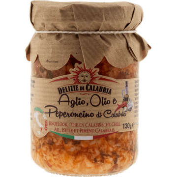 Delizie Di Calabria Knoflook, Olie en Calabrische Chili 130 g