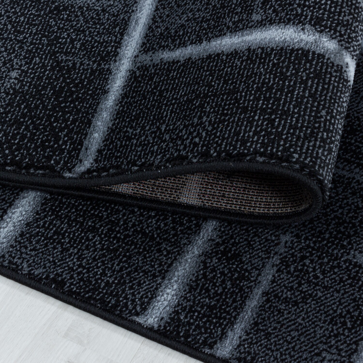 Designer Kurzflor Teppich modern design Wohnzimmer meliert kariert Höhe 9 mm