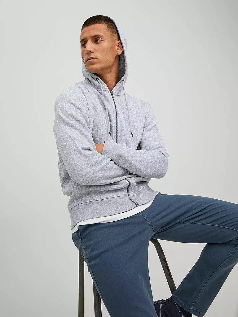 JACK & JONES Kapuzensweatjacke JJESTAR  grau