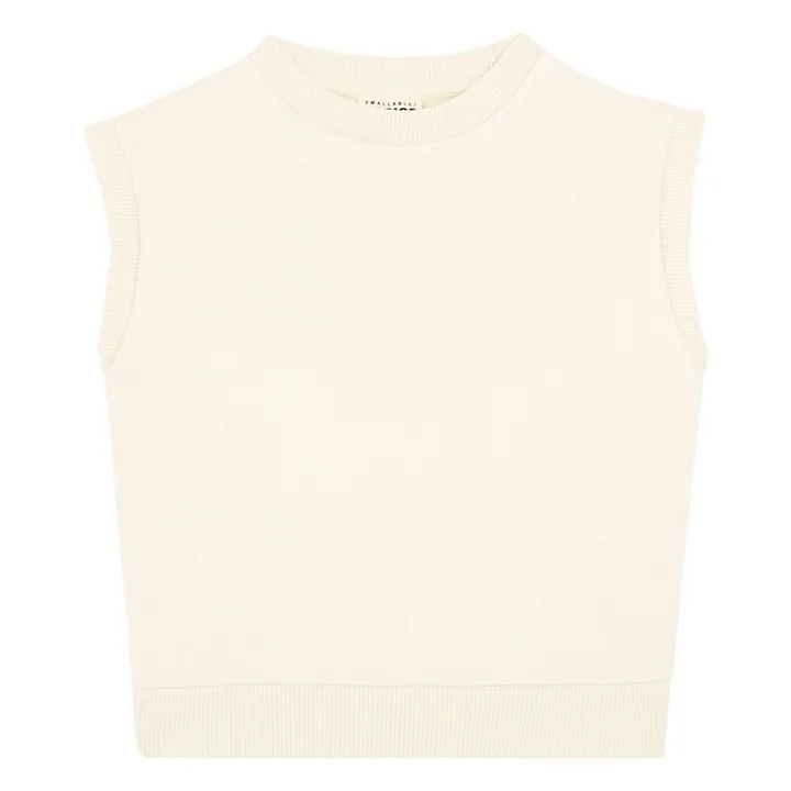 SMALLABLE BASICS Sweat shirts Fille Sans manches Molleton Coton Bio | Ecru