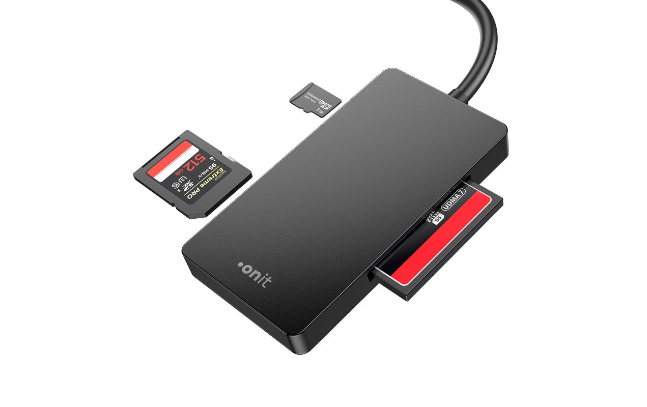 Card Reader Extern USB-C 3-in-1Speicherkartenleser mit drei Slots