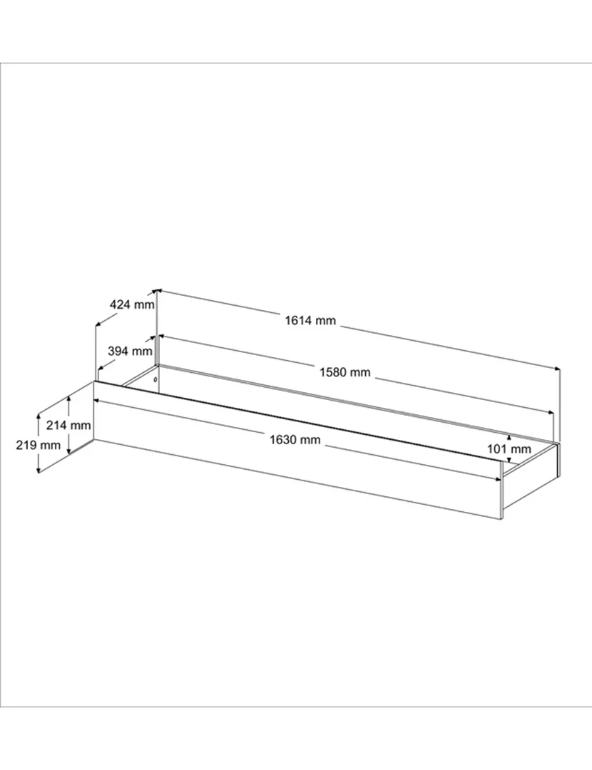 Taylor White and Light Gray Bed Drawer