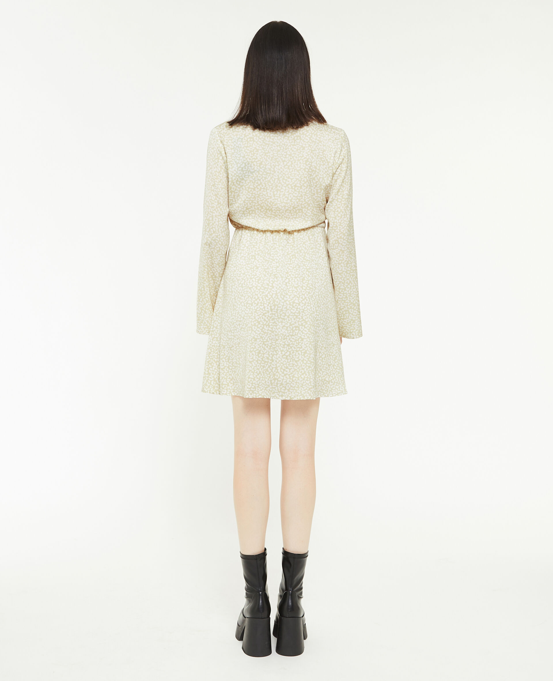 Robe courte cache-coeur - Vert kaki