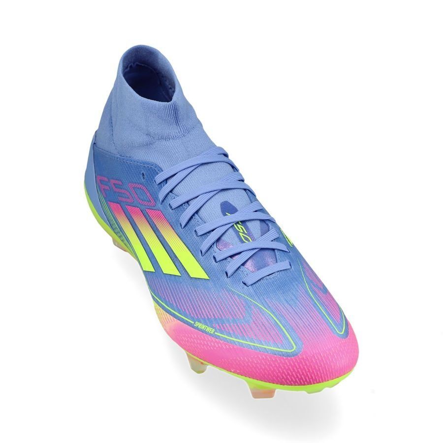 adidas F50 Pro Mid FG Celestial Victory - Blue Fusion/Lucid Lemon/Lucid Pink Femme
