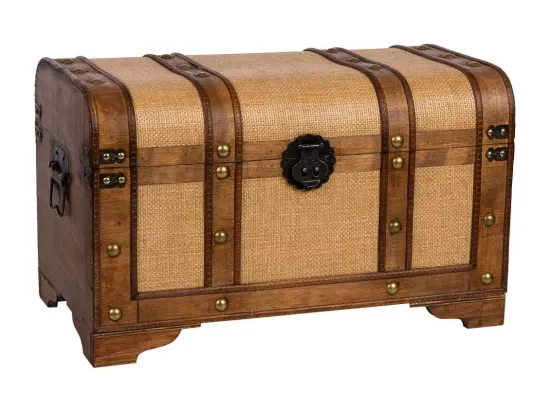 Coffre en bois marron 60x33x36,5