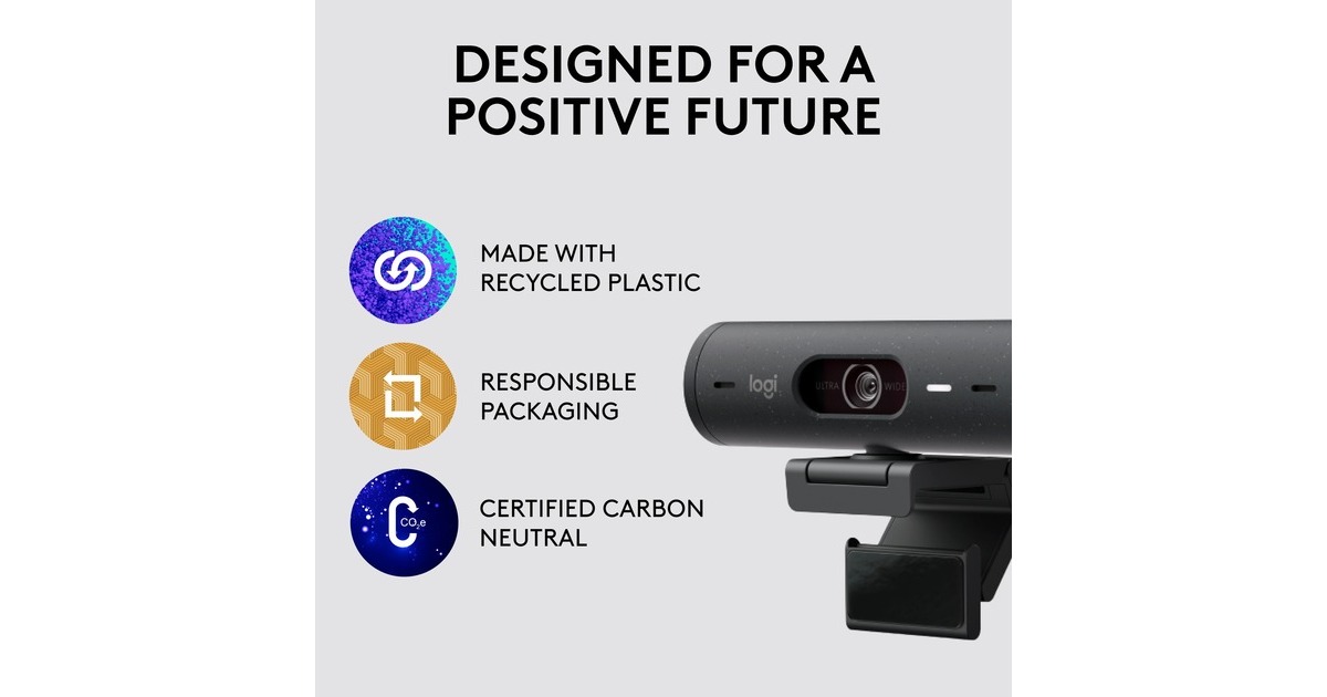 LogitechBrio 500 Full HD Webcam  (Zwart, 1080p/30fps, 720p/60fps)