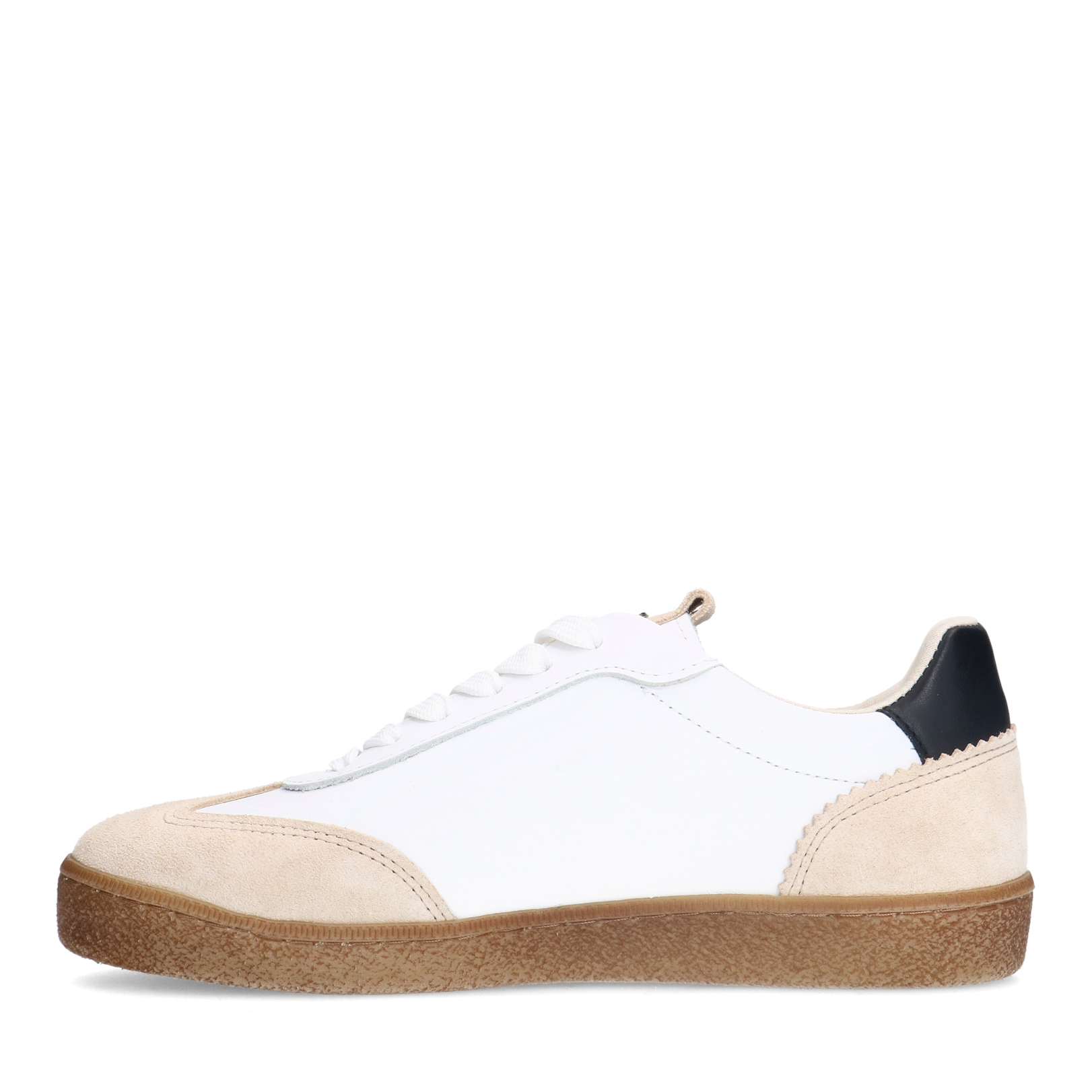 Witte leren sneakers met zwarte details